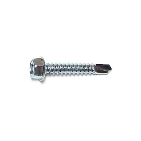 Midwest Fastener Self-Drilling Screw, #12 x 1-1/4 in, Zinc Plated Steel Flange Hex Head External Hex Drive, 25 PK 36043 - main